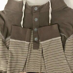 Parasuco Striped Hooded Button Sweater